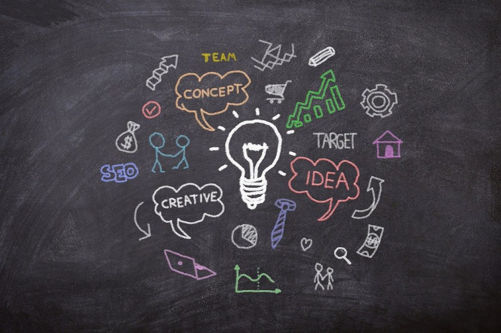board, chalk, idea