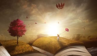 a book, landscape, nature