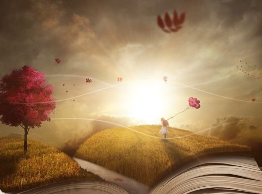 a book, landscape, nature