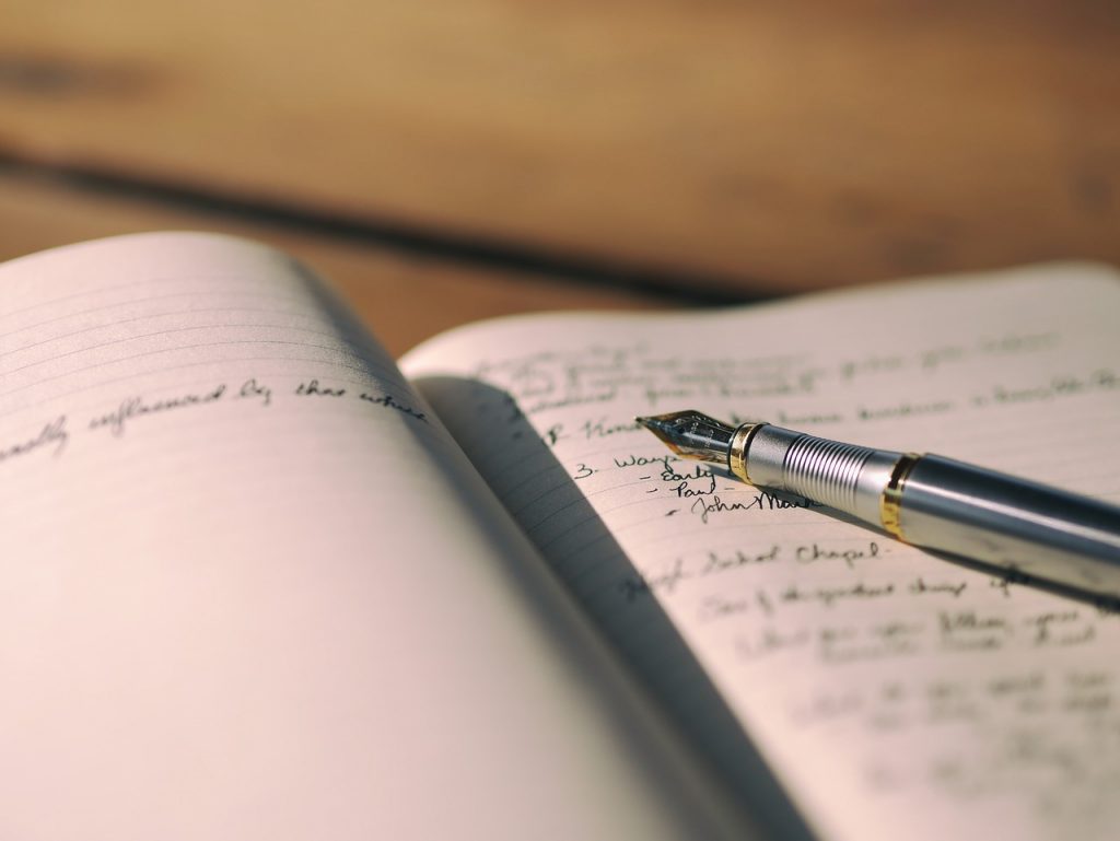 notebook, notes, pen